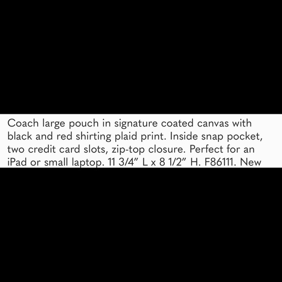 Coach Black/Red Tablet Bag/Case/Pouch - NEVER USED - Picture 6 of 6